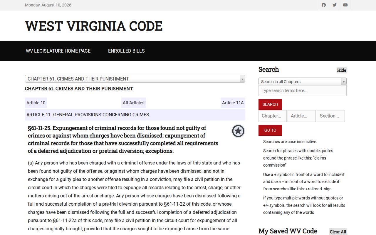 Cowen criminal records nonconviction expungement law